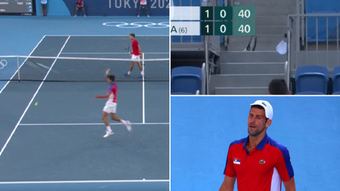 Thua trận, Djokovic nổi điên đập vợt và ném vợt lên khán đài - Ảnh 1. Thua trận, Djokovic nổi điên đập vợt và ném vợt lên khán đài - Ảnh 1.
