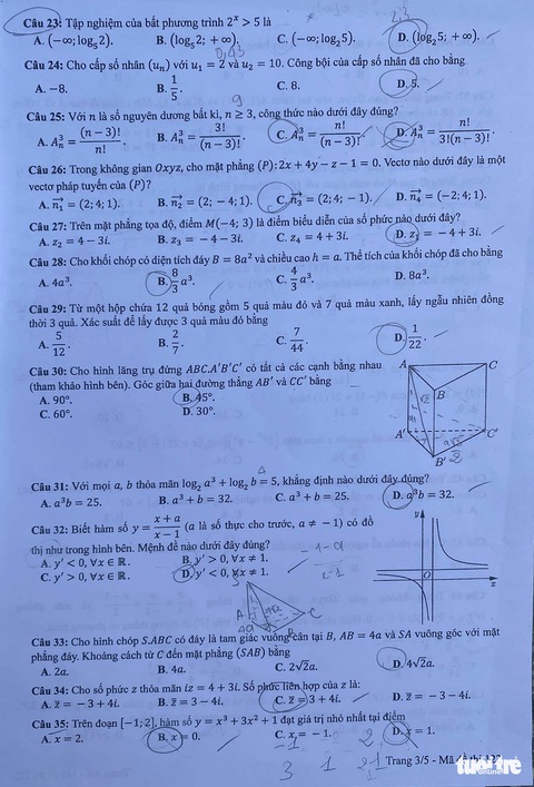 Đề toán thi tốt nghiệp THPT 2021: Thí sinh, giáo viên nói đề vừa sức - Ảnh 16. Đề toán thi tốt nghiệp THPT 2021: Thí sinh, giáo viên nói đề vừa sức - Ảnh 16.