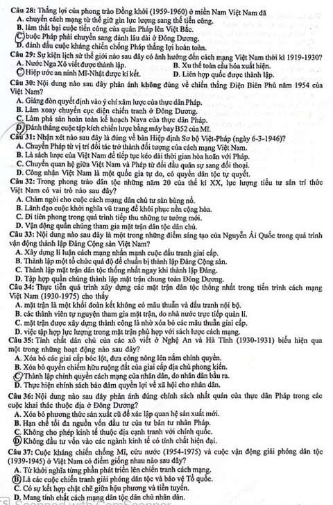 Bài giải gợi ý môn lịch sử kỳ thi tốt nghiệp THPT 2021 - Ảnh 4. Bài giải gợi ý môn lịch sử kỳ thi tốt nghiệp THPT 2021 - Ảnh 4.
