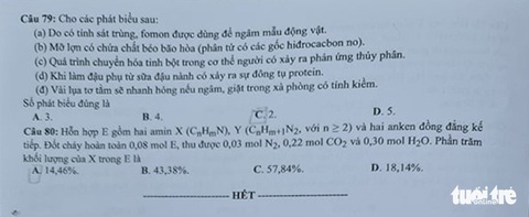 Đề và bài giải môn hóa thi tốt nghiệp THPT 2021 - Ảnh 5. Đề và bài giải môn hóa thi tốt nghiệp THPT 2021 - Ảnh 5.