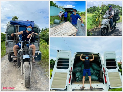 Nhà thiết kế Thuận Việt và 3 tuần cắt 15 tấn rau muống chở đến khu phong tỏa - Ảnh 1. Nhà thiết kế Thuận Việt và 3 tuần cắt 15 tấn rau muống chở đến khu phong tỏa - Ảnh 1.