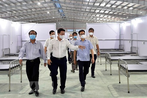 Kiểm tra công tác phòng, chống dịch ở Bệnh viện dã chiến số 1 tại KCN Thành Thành Công - Ảnh 1. Kiểm tra công tác phòng, chống dịch ở Bệnh viện dã chiến số 1 tại KCN Thành Thành Công - Ảnh 1.