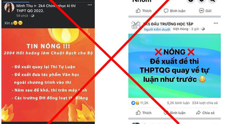 Bộ GD-ĐT: Năm 2022 thi tốt nghiệp THPT theo hình thức tự luận là tin giả - Ảnh 1. Bộ GD-ĐT: Năm 2022 thi tốt nghiệp THPT theo hình thức tự luận là tin giả - Ảnh 1.