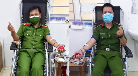 Ba chiến sĩ công an hiến máu cứu bé 6 tuổi bị đàn ong đốt - Ảnh 1. Ba chiến sĩ công an hiến máu cứu bé 6 tuổi bị đàn ong đốt - Ảnh 1.