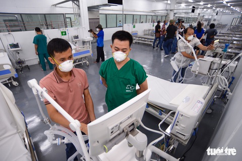Gấp rút thi công bàn giao Bệnh viện Dã chiến số 14 - Ảnh 9. Gấp rút thi công bàn giao Bệnh viện Dã chiến số 14 - Ảnh 9.