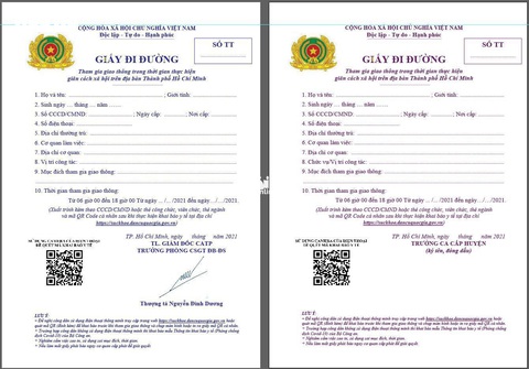 TP.HCM đổi giấy đi đường mới từ 0h ngày 25-8 - Ảnh 1. TP.HCM đổi giấy đi đường mới từ 0h ngày 25-8 - Ảnh 1.