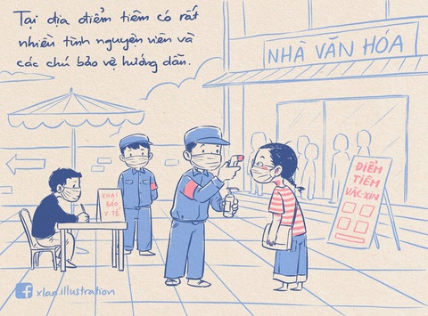 Nhật ký đi tiêm vắc xin của tác giả bộ tranh ‘em bé cách ly’ lại gây sốt - Ảnh 5. Nhật ký đi tiêm vắc xin của tác giả bộ tranh ‘em bé cách ly’ lại gây sốt - Ảnh 5.
