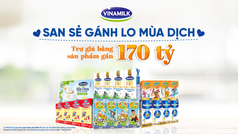 Vinamilk trợ giá mùa dịch bằng cách hỗ trợ quà tặng gần 170 tỉ đồng - Ảnh 1. Vinamilk trợ giá mùa dịch bằng cách hỗ trợ quà tặng gần 170 tỉ đồng - Ảnh 1.