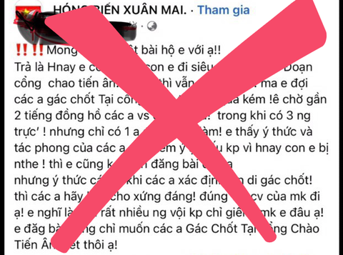 Bịa tin chờ 2 tiếng mới được qua chốt kiểm soát COVID-19, người phụ nữ bị phạt 10 triệu - Ảnh 1. Bịa tin chờ 2 tiếng mới được qua chốt kiểm soát COVID-19, người phụ nữ bị phạt 10 triệu - Ảnh 1.