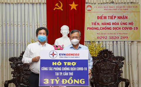 EVNGENCO2 ủng hộ 3 tỉ đồng Cần Thơ phòng, chống dịch COVID-19 - Ảnh 1. EVNGENCO2 ủng hộ 3 tỉ đồng Cần Thơ phòng, chống dịch COVID-19 - Ảnh 1.