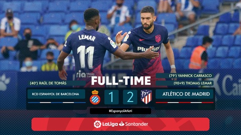 10 phút bù giờ khó hiểu giúp Atletico Madrid giành 3 điểm quý giá - Ảnh 1. 10 phút bù giờ khó hiểu giúp Atletico Madrid giành 3 điểm quý giá - Ảnh 1.