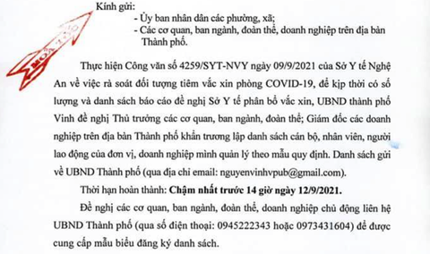 TP Vinh hỏa tốc đăng ký tiêm vắc xin, dân gọi điện ‘không liên lạc được’ - Ảnh 2. TP Vinh hỏa tốc đăng ký tiêm vắc xin, dân gọi điện ‘không liên lạc được’ - Ảnh 2.