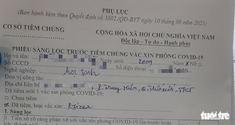 57 trẻ dưới 18 tuổi được tiêm vắc xin ngừa COVID-19 ở Cần Thơ, nhỏ nhất 12 tuổi? - Ảnh 1. 57 trẻ dưới 18 tuổi được tiêm vắc xin ngừa COVID-19 ở Cần Thơ, nhỏ nhất 12 tuổi? - Ảnh 1.