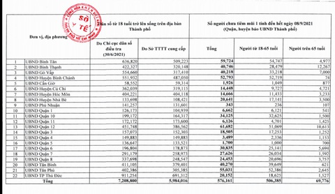 TP.HCM đề nghị cung cấp số người chưa tiêm vắc xin mũi 1 trước 18-9 - Ảnh 2. TP.HCM đề nghị cung cấp số người chưa tiêm vắc xin mũi 1 trước 18-9 - Ảnh 2.