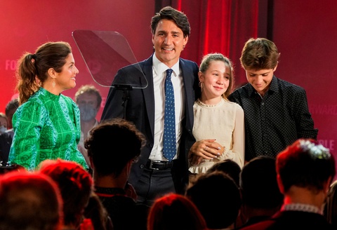 Ông Justin Trudeau tái đắc cử thủ tướng Canada - Ảnh 1. Ông Justin Trudeau tái đắc cử thủ tướng Canada - Ảnh 1.