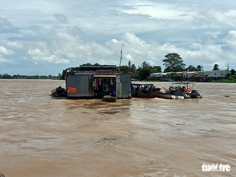 Di dời 108 bè cá trên sông Hậu đi xa 10km để giãn cách, ngăn dịch - Ảnh 1. Di dời 108 bè cá trên sông Hậu đi xa 10km để giãn cách, ngăn dịch - Ảnh 1.