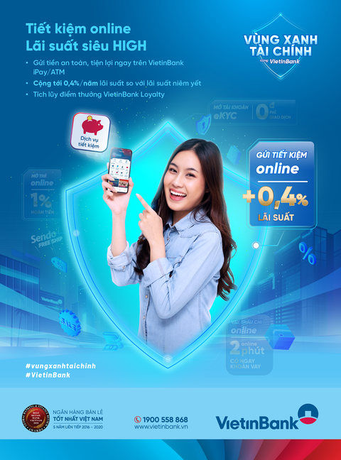 Gửi tiết kiệm online, lãi suất được cộng thêm tới 0,4% - Ảnh 1. Gửi tiết kiệm online, lãi suất được cộng thêm tới 0,4% - Ảnh 1.