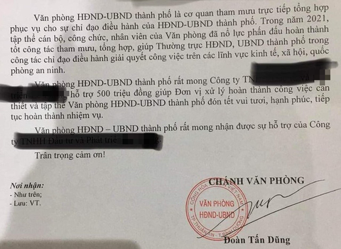 Không chỉ 1 doanh nghiệp bị xin tiền Tết, thành phố Thuận An sẽ trả lại tiền đã nhận - Ảnh 2. Không chỉ 1 doanh nghiệp bị xin tiền Tết, thành phố Thuận An sẽ trả lại tiền đã nhận - Ảnh 2.