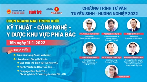 19h tối nay 11-1: Tư vấn Chọn ngành nào trong khối kỹ thuật - công nghệ - y dược khu vực phía Bắc - Ảnh 1. 19h tối nay 11-1: Tư vấn Chọn ngành nào trong khối kỹ thuật - công nghệ - y dược khu vực phía Bắc - Ảnh 1.
