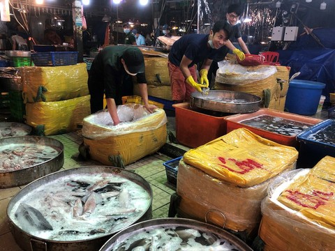 Bộ Nông nghiệp và phát triển nông thôn kiểm tra chợ đầu mối Bình Điền lúc rạng sáng - Ảnh 3. Bộ Nông nghiệp và phát triển nông thôn kiểm tra chợ đầu mối Bình Điền lúc rạng sáng - Ảnh 3.