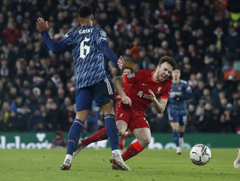 Liverpool bị 10 người Arsenal cầm chân ở Cúp Liên đoàn Anh - Ảnh 1. Liverpool bị 10 người Arsenal cầm chân ở Cúp Liên đoàn Anh - Ảnh 1.