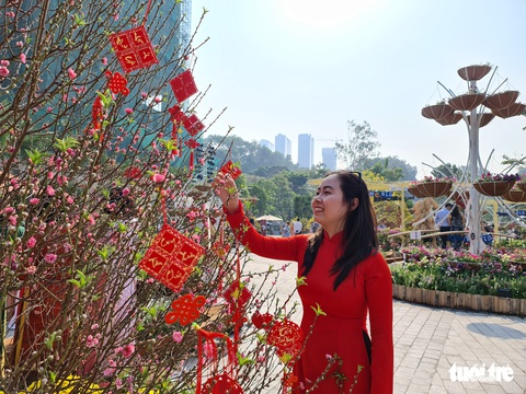 Đi cầu khỉ, học gói bánh chưng tại Hội hoa xuân - Ảnh 3. Đi cầu khỉ, học gói bánh chưng tại Hội hoa xuân - Ảnh 3.