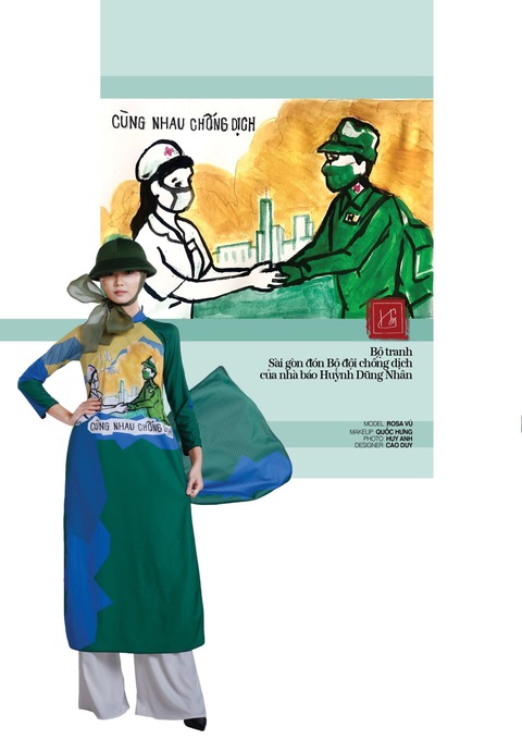 Nhà thiết kế Minh Hạnh làm chương trình thời trang với tranh chống dịch - Ảnh 3. Nhà thiết kế Minh Hạnh làm chương trình thời trang với tranh chống dịch - Ảnh 3.
