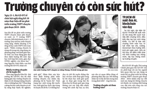 5 nút thắt cần tháo gỡ ở trường chuyên - Ảnh 1. 5 nút thắt cần tháo gỡ ở trường chuyên - Ảnh 1.