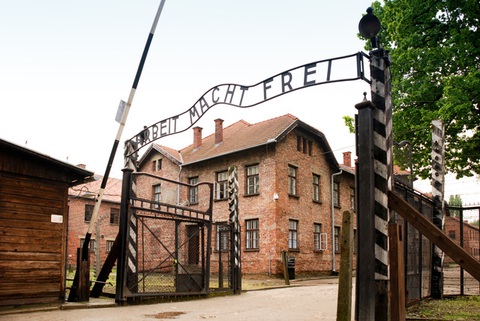 Đùa dại tại trại tử thần Auschwitz, nữ du khách bị bắt - Ảnh 1. Đùa dại tại trại tử thần Auschwitz, nữ du khách bị bắt - Ảnh 1.