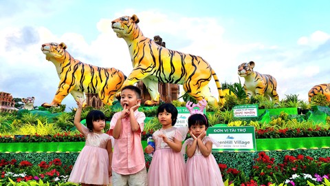 Người dân Quy Nhơn thích thú ngắm gia đình nhà hổ sum vầy - Ảnh 1. Người dân Quy Nhơn thích thú ngắm gia đình nhà hổ sum vầy - Ảnh 1.