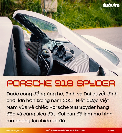 Đôi bạn 9X Tây Nguyên làm mô hình Porsche 918 Spyder gây sốt cộng đồng quốc tế - Ảnh 4. Đôi bạn 9X Tây Nguyên làm mô hình Porsche 918 Spyder gây sốt cộng đồng quốc tế - Ảnh 4.