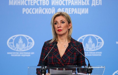 Nga: Chỉ có hòa bình khi Ukraine buông súng - Ảnh 1. Người phát ngôn Bộ Ngoại giao Nga Maria Zakharova - Ảnh: AFP