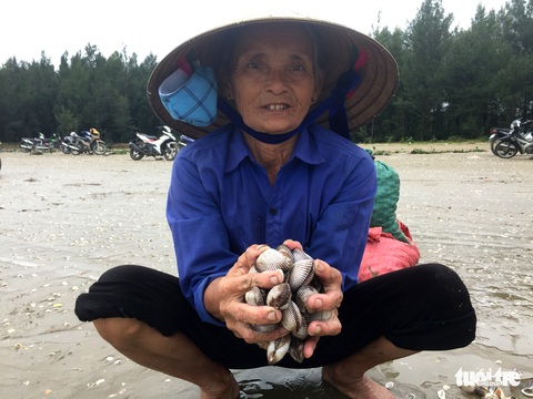 Hàng ngàn người hò nhau đi vớt ‘lộc biển’ sau mưa bão - Ảnh 6. Hàng ngàn người hò nhau đi vớt ‘lộc biển’ sau mưa bão - Ảnh 6.
