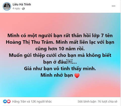 Ơn giời, Liêu Hà Trinh đã tìm được bạn thân thất lạc 10 năm để mời cưới - Ảnh 2. Ơn giời, Liêu Hà Trinh đã tìm được bạn thân thất lạc 10 năm để mời cưới - Ảnh 2.