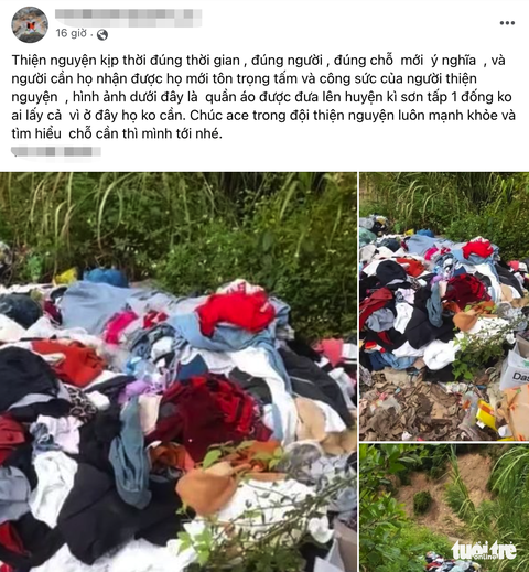 Quần áo cũ đưa lên vùng lũ quét ‘không ai lấy’, huyện nói gì? - Ảnh 1. Quần áo cũ đưa lên vùng lũ quét ‘không ai lấy’, huyện nói gì? - Ảnh 1.