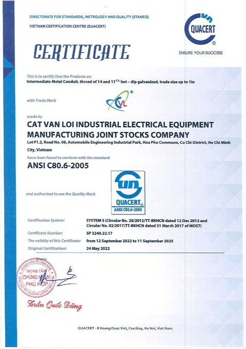 Ống luồn dây điện IMC chống cháy Cát Vạn Lợi chuẩn ANSI C80.6 - Ảnh 2. Ống luồn dây điện IMC chống cháy Cát Vạn Lợi chuẩn ANSI C80.6 - Ảnh 2.