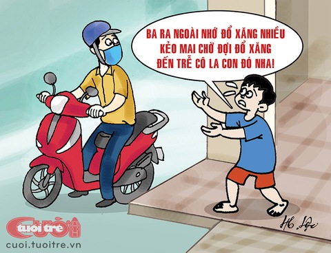 Ba đi chơi nhưng đừng quên nhiệm vụ đổ xăng - Ảnh 1. Ba đi chơi nhưng đừng quên nhiệm vụ đổ xăng - Ảnh 1.