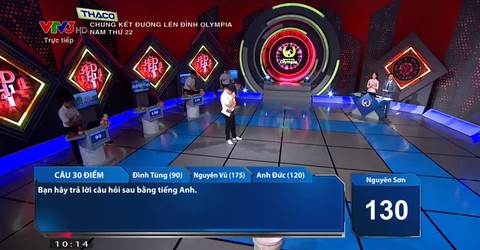 Đường lên đỉnh Olympia nhận sai sót ở câu tiếng Anh trong trận chung kết - Ảnh 2. Đường lên đỉnh Olympia nhận sai sót ở câu tiếng Anh trong trận chung kết - Ảnh 2.