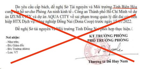 Công an TP.HCM bác bỏ thông tin xác minh dự án Izumi City và Aqua City - Ảnh 1. Công an TP.HCM bác bỏ thông tin xác minh dự án Izumi City và Aqua City - Ảnh 1.