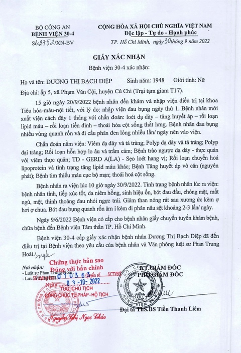 Mời bác sĩ khám cho bị cáo Dương Thị Bạch Diệp tại tòa - Ảnh 2. Mời bác sĩ khám cho bị cáo Dương Thị Bạch Diệp tại tòa - Ảnh 2.