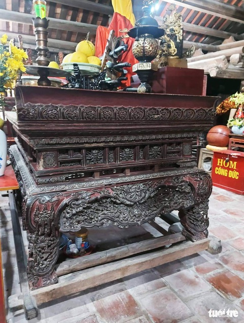 Độc bản hương án chùa Keo trở thành bảo vật quốc gia - Ảnh 1. Độc bản hương án chùa Keo trở thành bảo vật quốc gia - Ảnh 1.