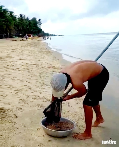 Ruốc vô bờ đỏ biển Phú Quốc, chủ khách sạn và khách kéo nhau xúc ruốc, kéo cá - Ảnh 2. Ruốc vô bờ đỏ biển Phú Quốc, chủ khách sạn và khách kéo nhau xúc ruốc, kéo cá - Ảnh 2.