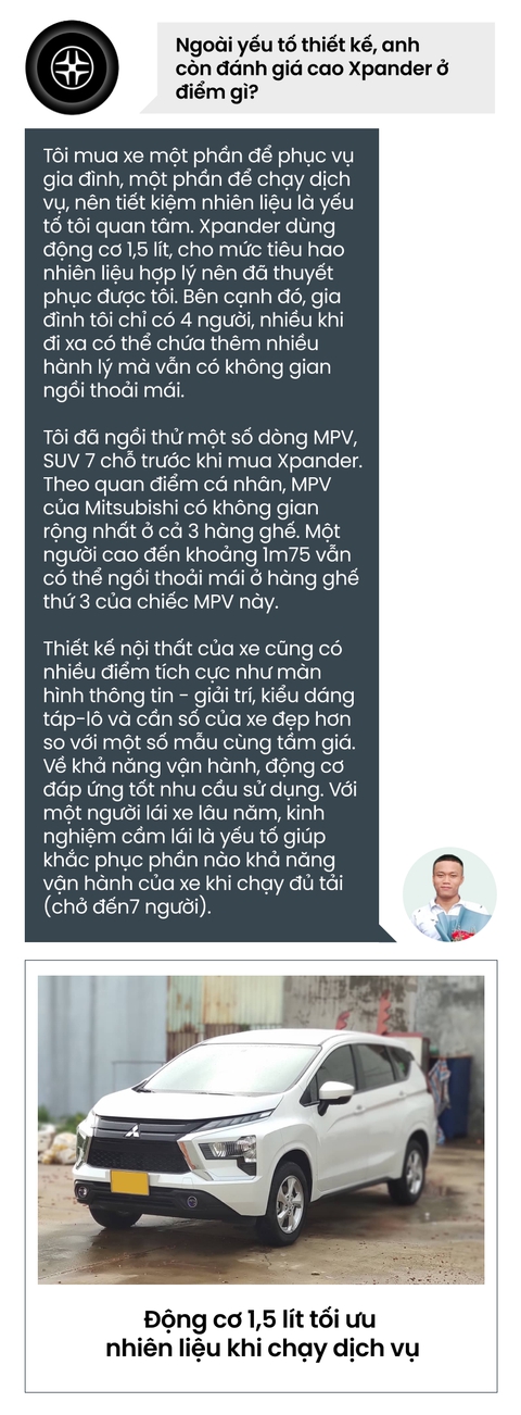 Mua xe chạy dịch vụ, 9X Bình Định chọn Mitsubishi Xpander vì tiết kiệm nhiên liệu - Ảnh 2. Mua xe chạy dịch vụ, 9X Bình Định chọn Mitsubishi Xpander vì tiết kiệm nhiên liệu - Ảnh 2.
