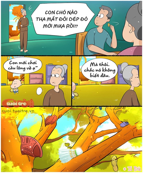 Thằng Tí và nghi án đôi dép đỏ - Ảnh 1. Thằng Tí và nghi án đôi dép đỏ - Ảnh 1.