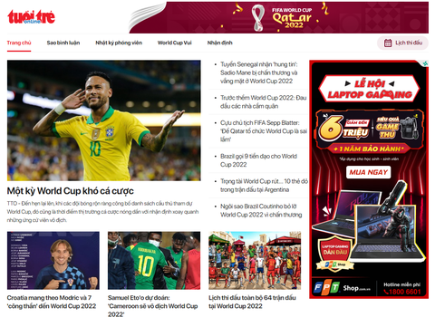 Tuổi Trẻ Online ra mắt chuyên mục World Cup 2022 - Ảnh 1. Tuổi Trẻ Online ra mắt chuyên mục World Cup 2022 - Ảnh 1.