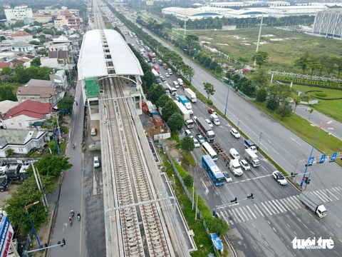 Cận cảnh nhà ga Khu công nghệ cao của tuyến metro số 1 sắp hoàn thành - Ảnh 1. Cận cảnh nhà ga Khu công nghệ cao của tuyến metro số 1 sắp hoàn thành - Ảnh 1.