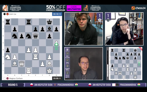 Thắng 2 ván nhưng Quang Liêm vẫn thua ‘vua cờ’ Magnus Carlsen - Ảnh 2. Thắng 2 ván nhưng Quang Liêm vẫn thua ‘vua cờ’ Magnus Carlsen - Ảnh 2.