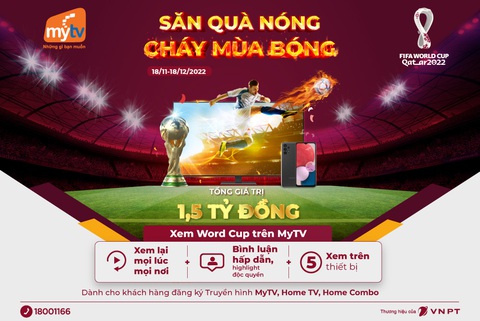 Khởi tranh World Cup 2022, MyTV tung ưu đãi ‘Săn quà nóng - Cháy mùa bóng’ - Ảnh 1. Khởi tranh World Cup 2022, MyTV tung ưu đãi ‘Săn quà nóng - Cháy mùa bóng’ - Ảnh 1.