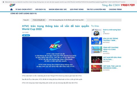 HTVC không phát sóng được World Cup 2022 - Ảnh 1. HTVC không phát sóng được World Cup 2022 - Ảnh 1.