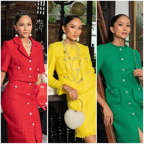 Hoa hậu H’Hen Niê gợi ý xu hướng thời trang mùa đông với vải tweed - Ảnh 1. Hoa hậu H’Hen Niê gợi ý xu hướng thời trang mùa đông với vải tweed - Ảnh 1.
